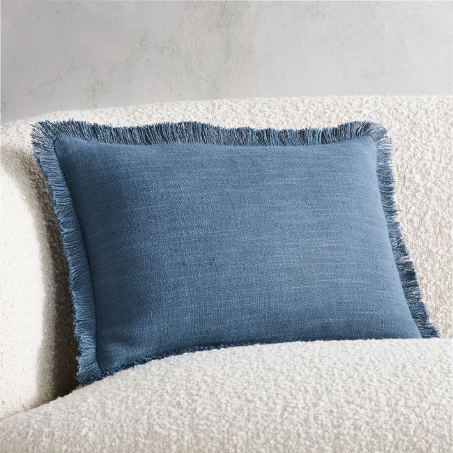 Eyelash Lumbar Pillow, Blue, 18" x 12" - Image 2