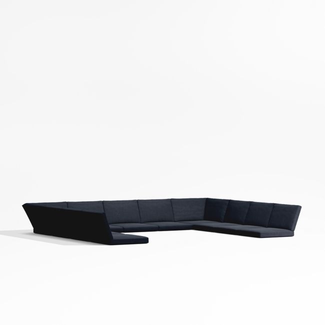 Alfresco Navy Blue Sunbrella ® 9-Piece U-Shaped Outdoor Cushions - Image 0