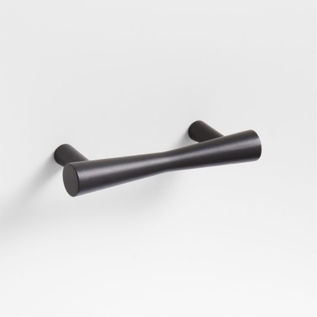 Tapered 3" Matte Black Cabinet Drawer Bar Pull - Image 0