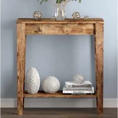 Console Table 31L Brown Reclaimed Wood 1 Shelf - Image 0