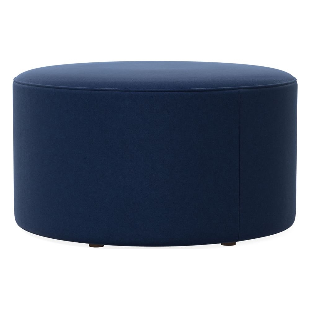 Isla Large Ottoman, Poly, Performance Velvet, Ink Blue, Concealed Supports - Image 0