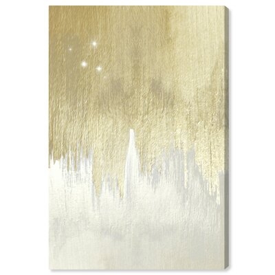 'Golden White Starry Night' - Wrapped Canvas Painting Print - Image 0