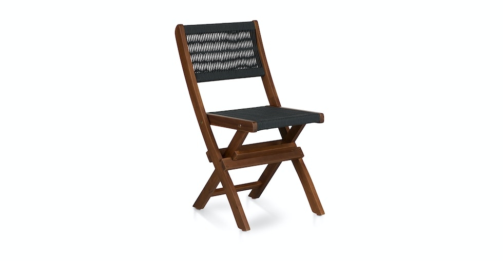 Elanora Outdoor Folding Dining Chair - Dark Acacia - Image 0