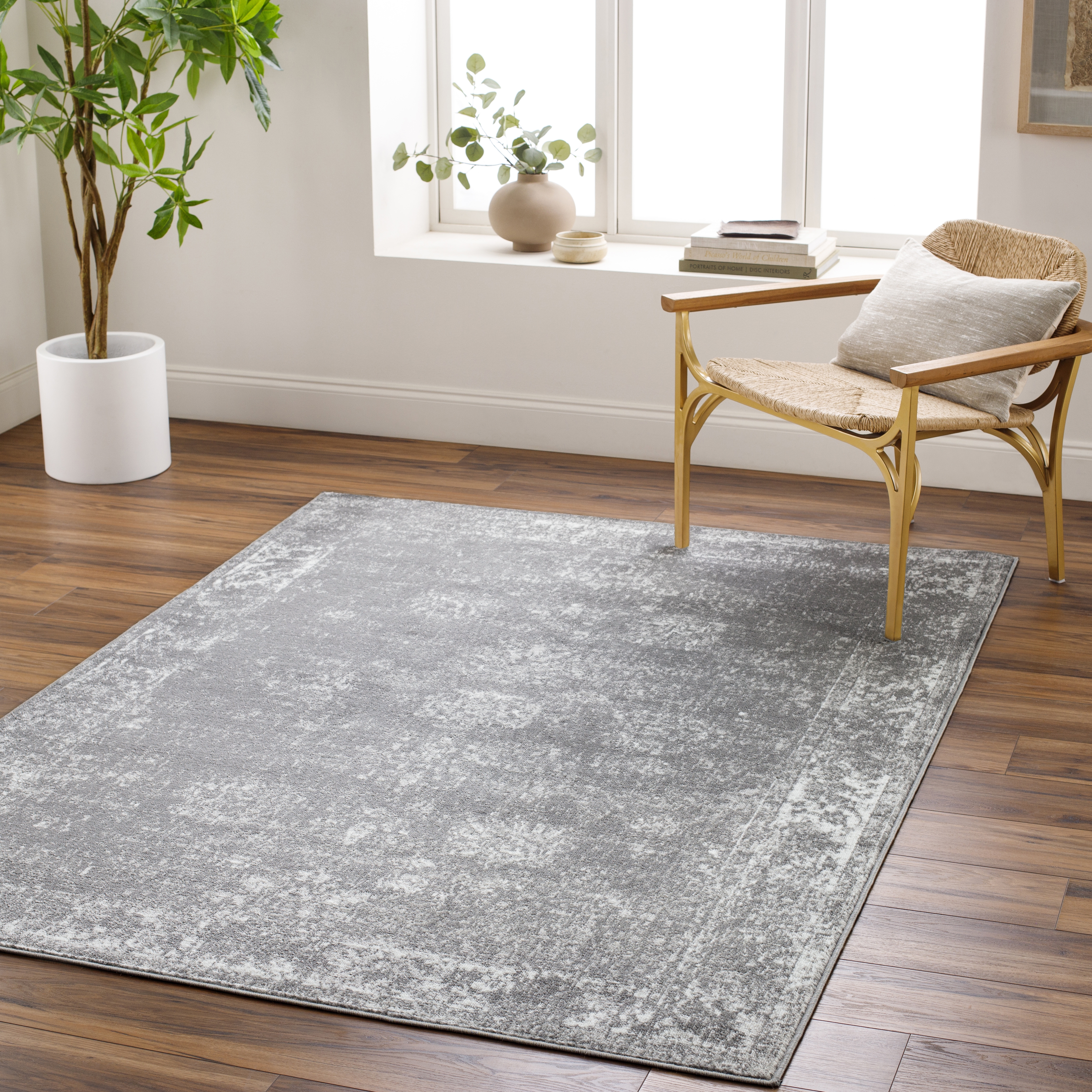 Monte Carlo Gray Indoor 8'10" x 12' Machine Woven Rug - Image 1