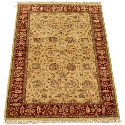 One-of-a-Kind Dhahran Hand-Knotted New Age 4'1" x 6'1" Wool Area Rug in Ivory/Brown - Image 0