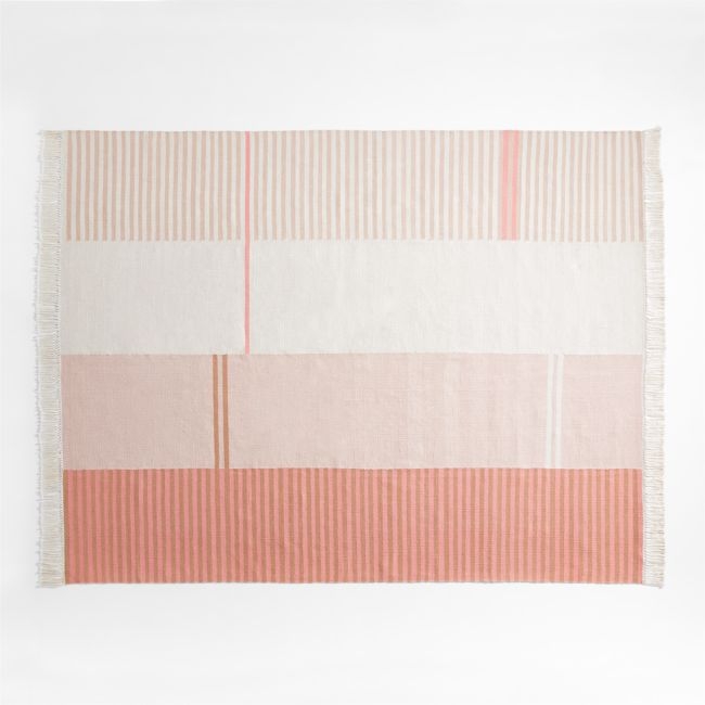 Teo Pink Stripe Colorblock Rug 8'x10' - Image 0