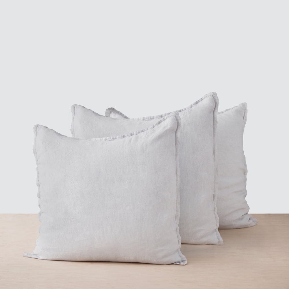 The Citizenry Stonewashed Linen Euro Shams Set of 3 | Light Grey - Image 0
