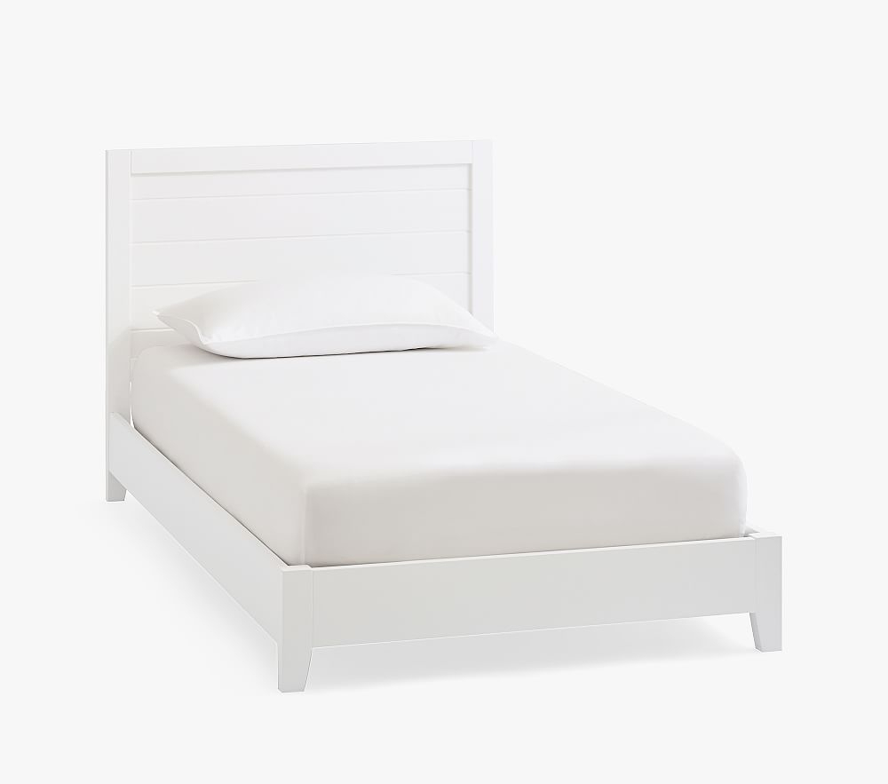 Emery Platform Bed, Twin, Simply White, UPS - Image 0