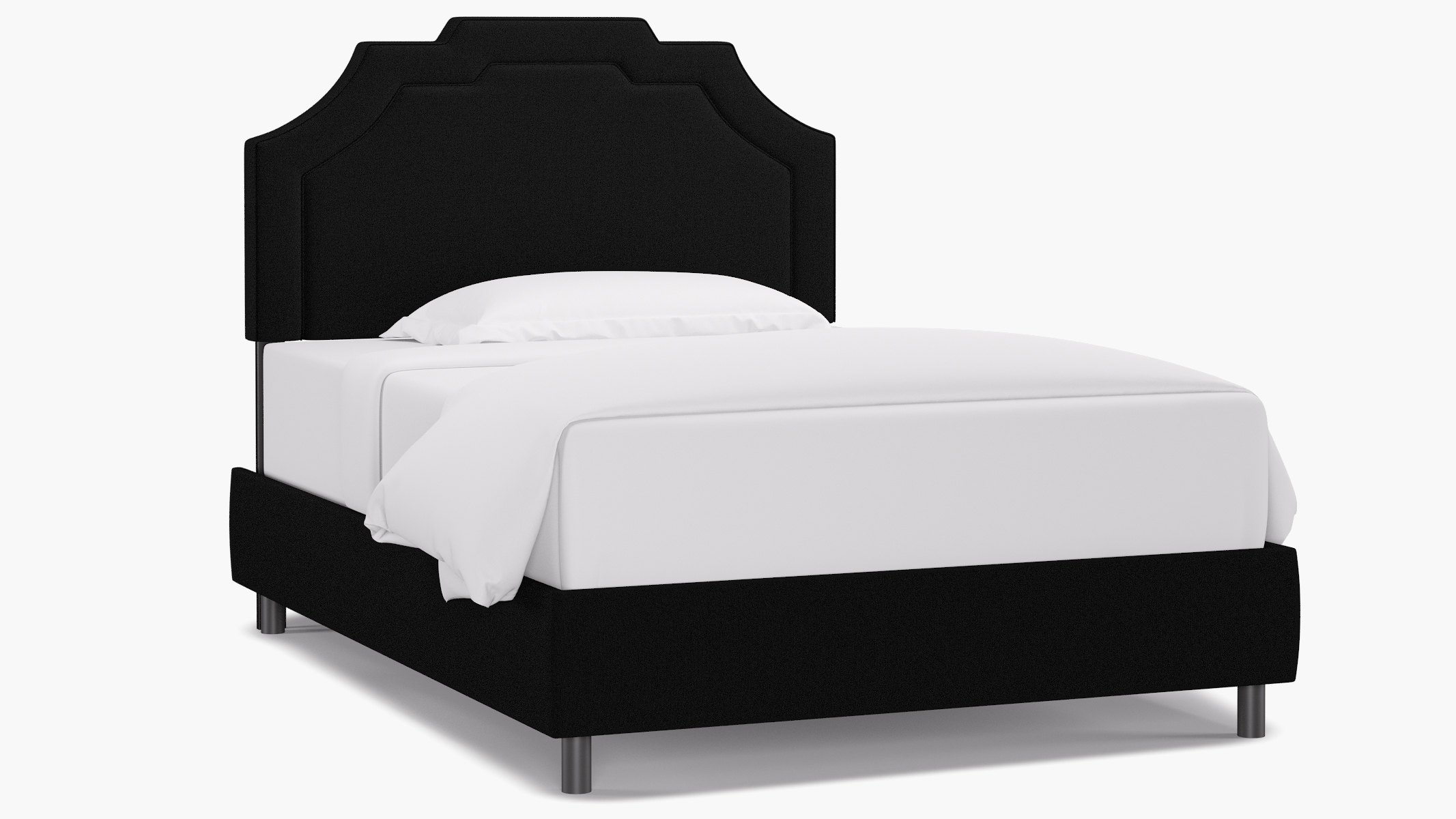 Art Deco Bed, Raven Everyday Linen, Full - Image 1