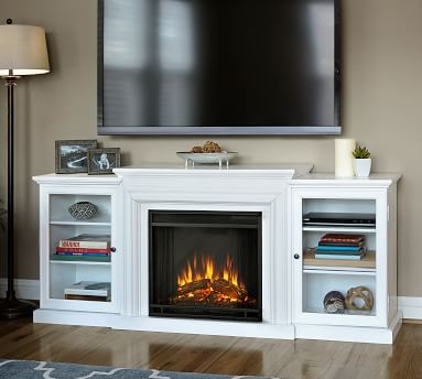 Frederick Electric Fireplace Media Cabinet, White - Image 4