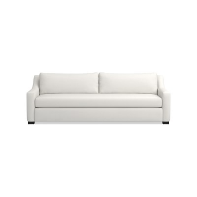 Ghent Slope Arm 96" Sofa, Standard Cushion, Perennials Performance Chenille Weave, Ivory, Natural Leg - Image 4