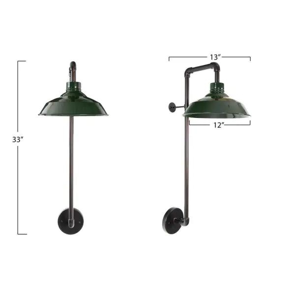 Metal Wall Sconce with Round Shade - Image 1