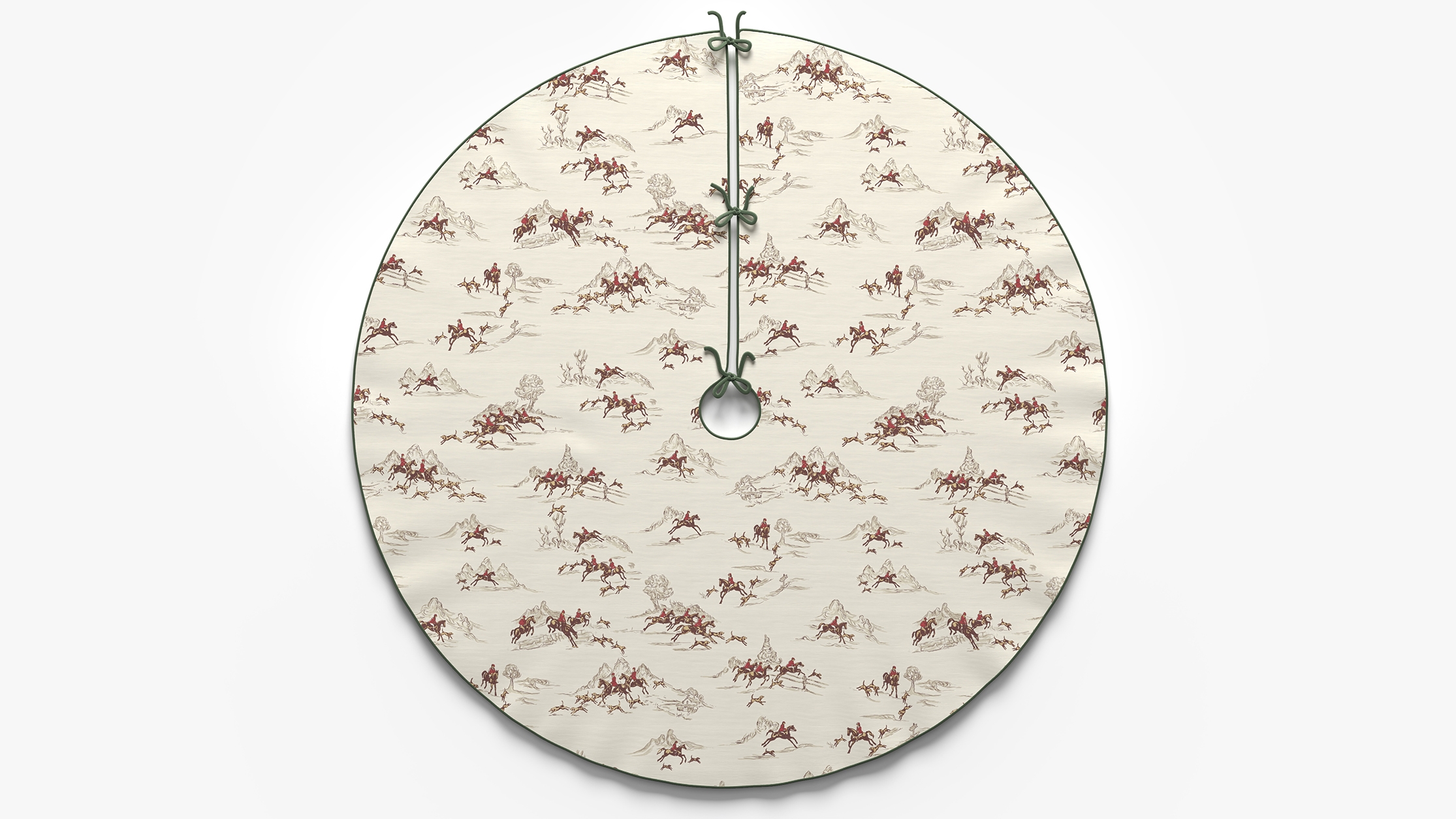 Printed Tree Skirt, Red Cotswold Hunt - Image 0