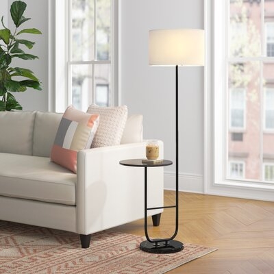 Prentiss 61'' Black Tray Table Floor Lamp - Image 1