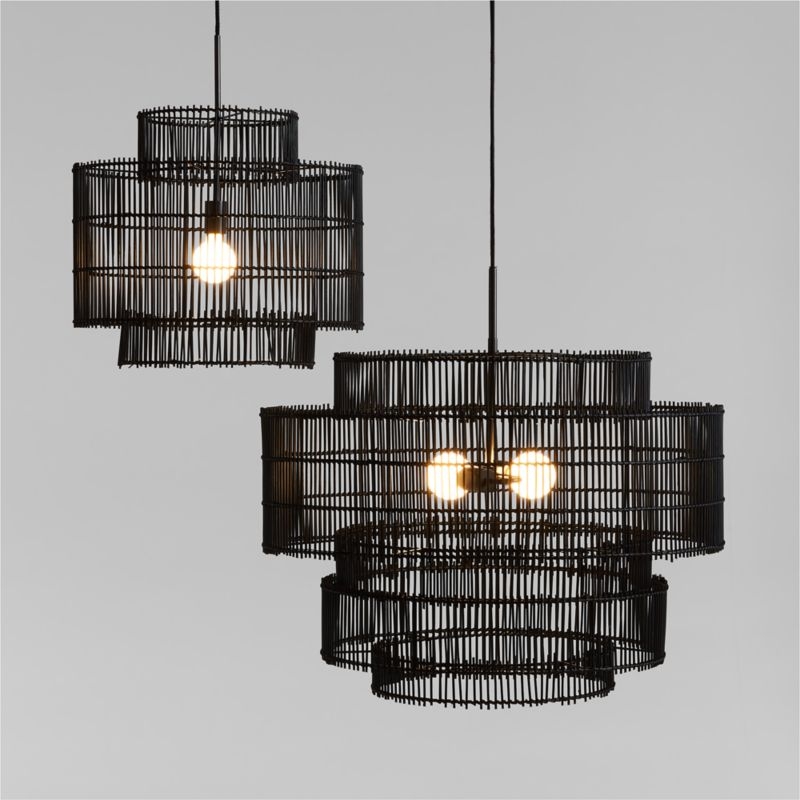 Noon Large Black Wicker Pendant Light by Leanne Ford - Image 2