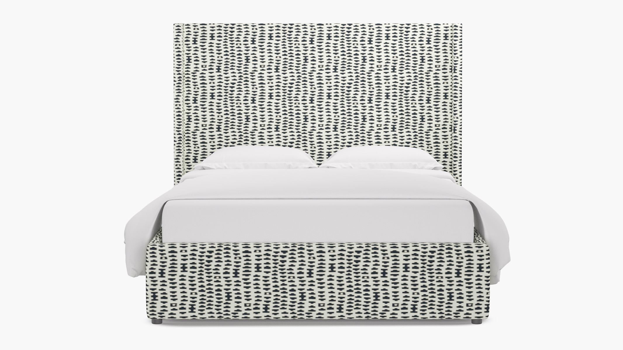 Modern Wingback Bed, Ivory Odalisque, Twin - Image 0
