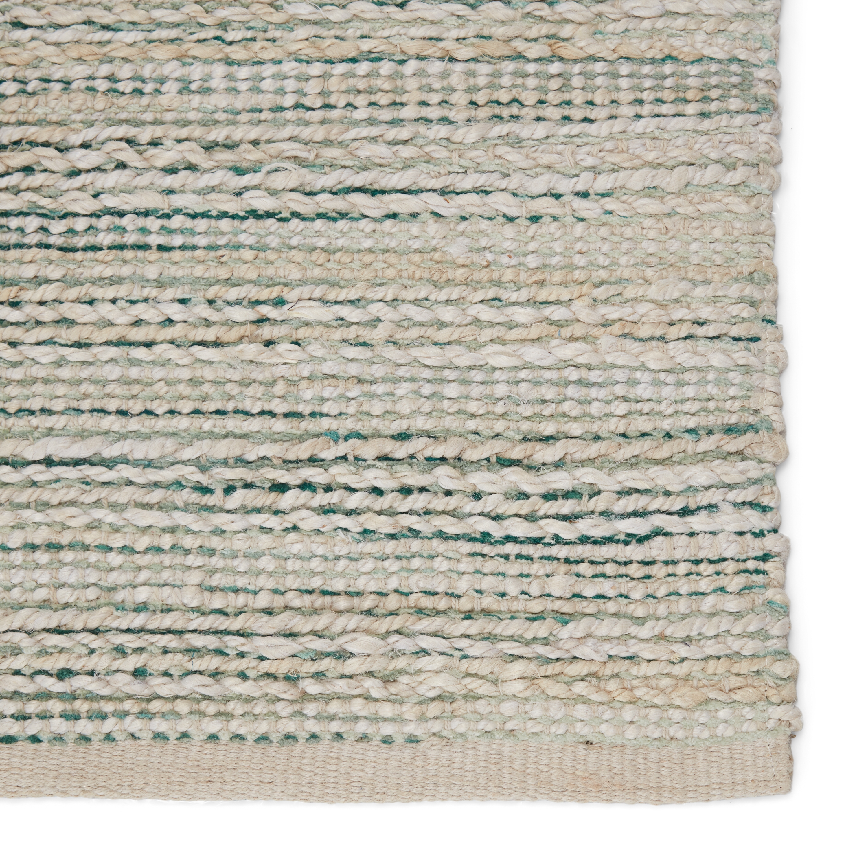 Canterbury Natural Stripe White/ Turquoise Area Rug (8' X 10') - Image 3