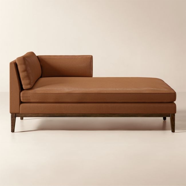Mona Leather Right-Arm Chaise - Image 0