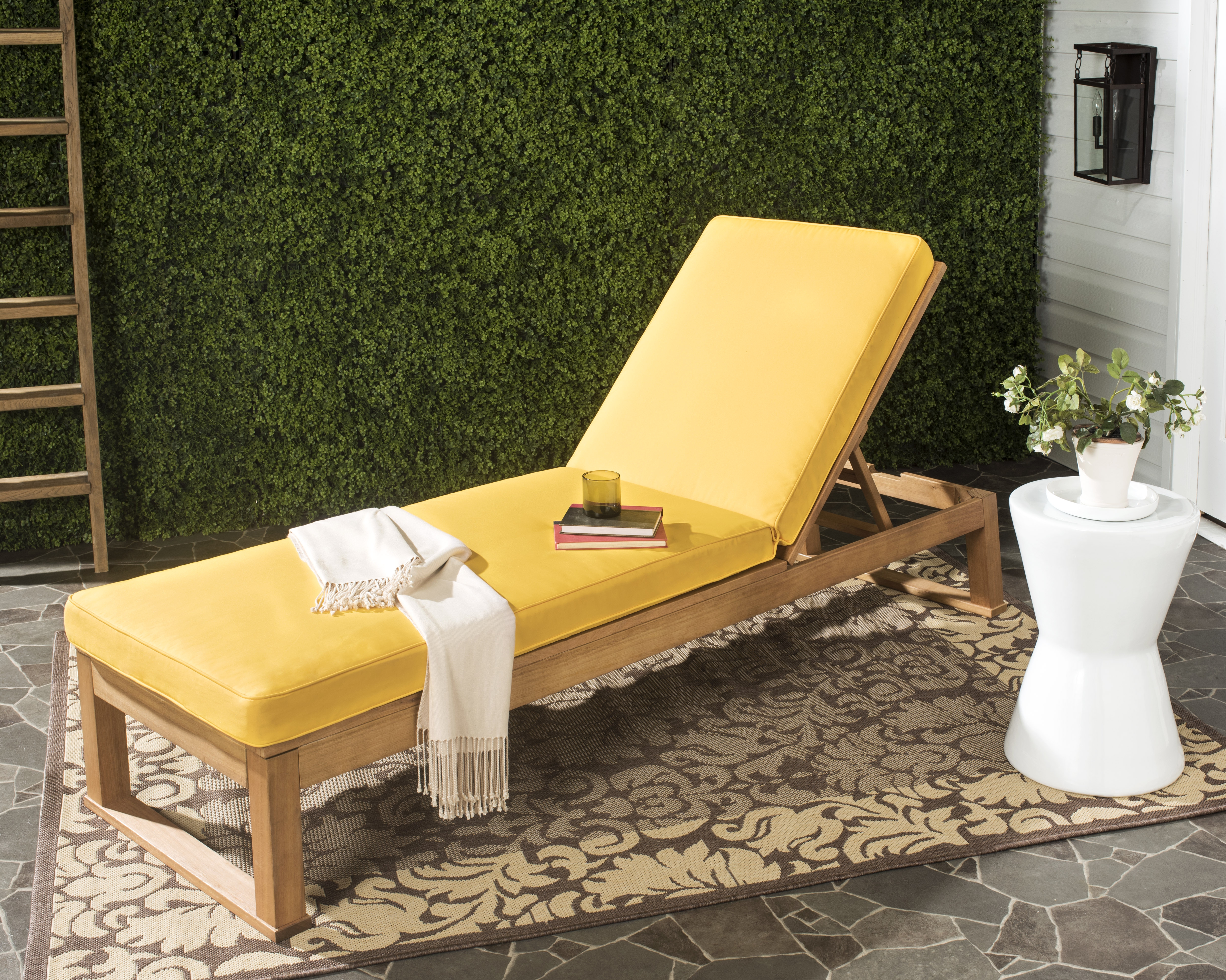 Solano Sunlounger - Natural/Yellow - Safavieh - Image 3