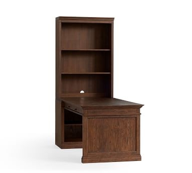 Livingston Peninsula Desk with 35" Bookcase Suite, Dusty Charcoal - Image 4