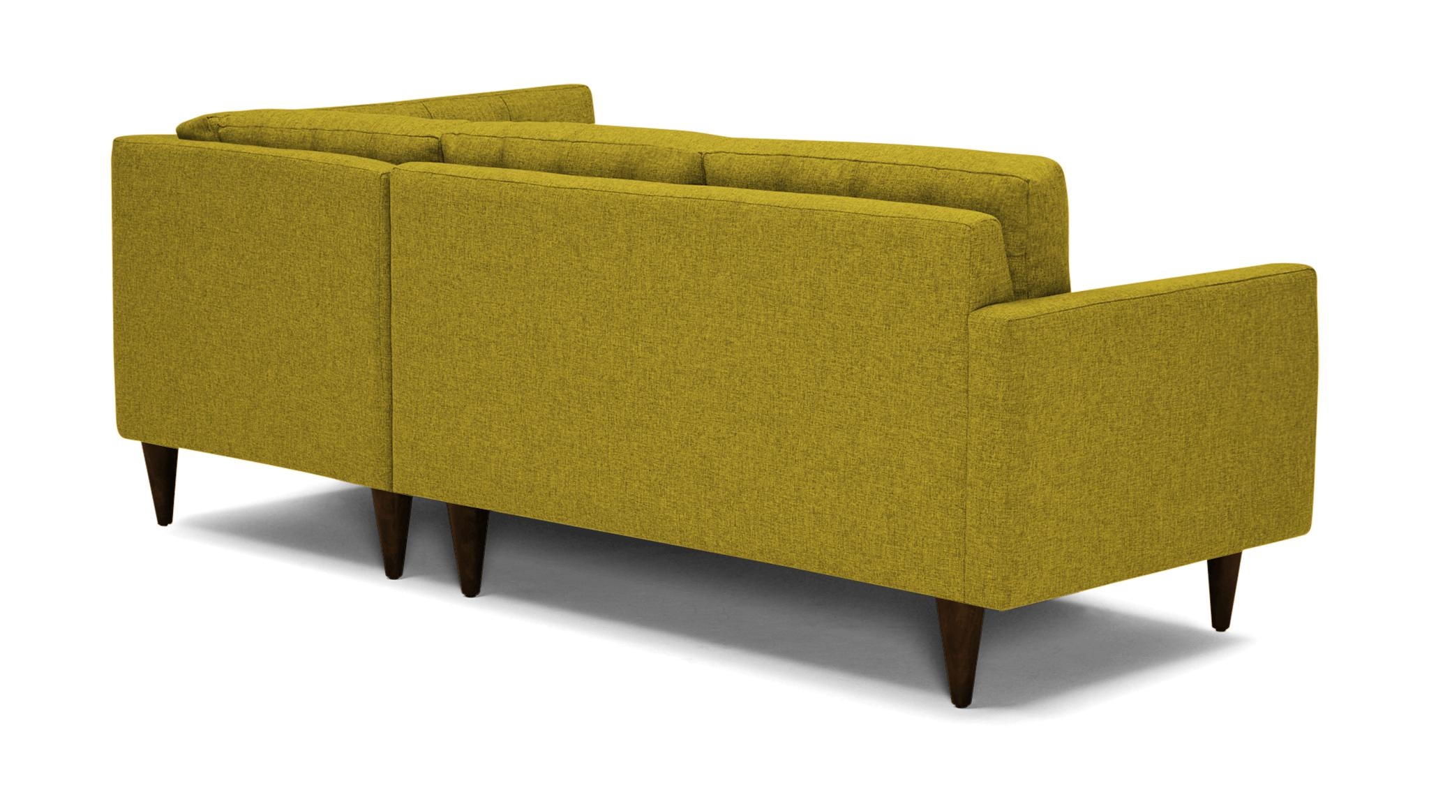 Yellow Eliot Mid Century Modern Apartment Sectional with Bumper - Bloke Goldenrod - Mocha - Left - Image 3