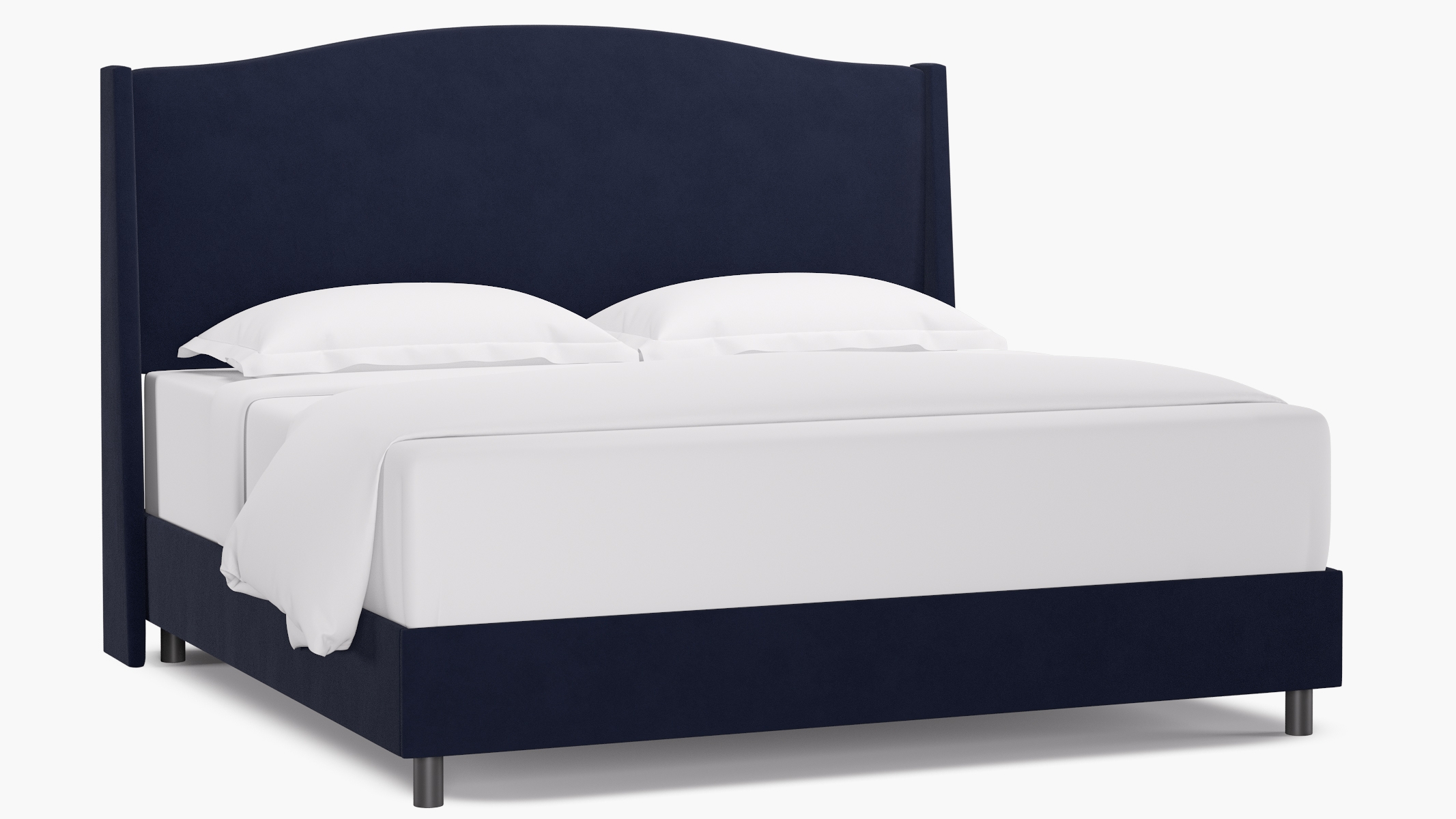 Classic Wingback Bed, Navy Classic Velvet, King - Image 0