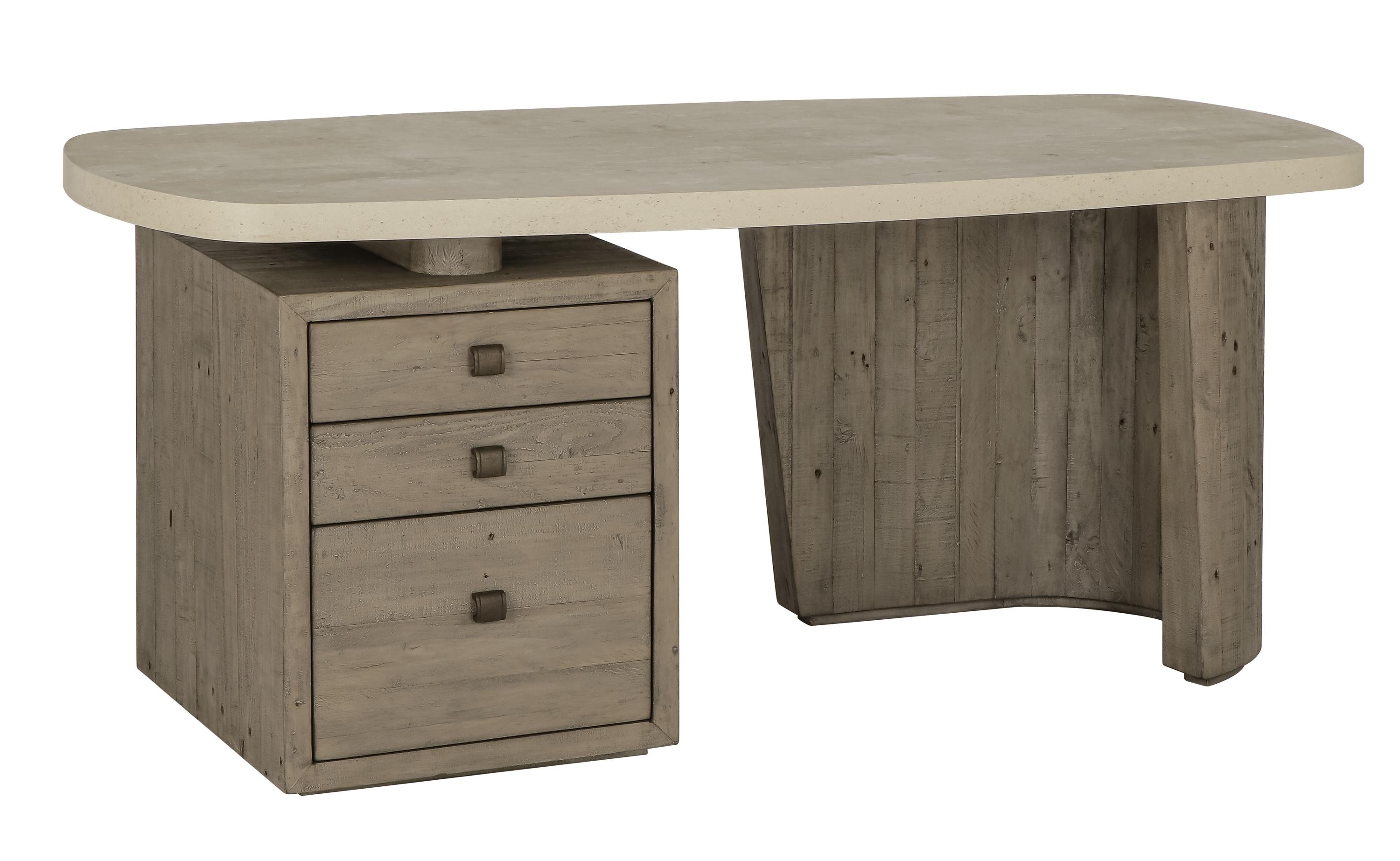 Angus Reclaimed Pine 70" Desk Distressed Gray/Weathered Chalk - Image 0