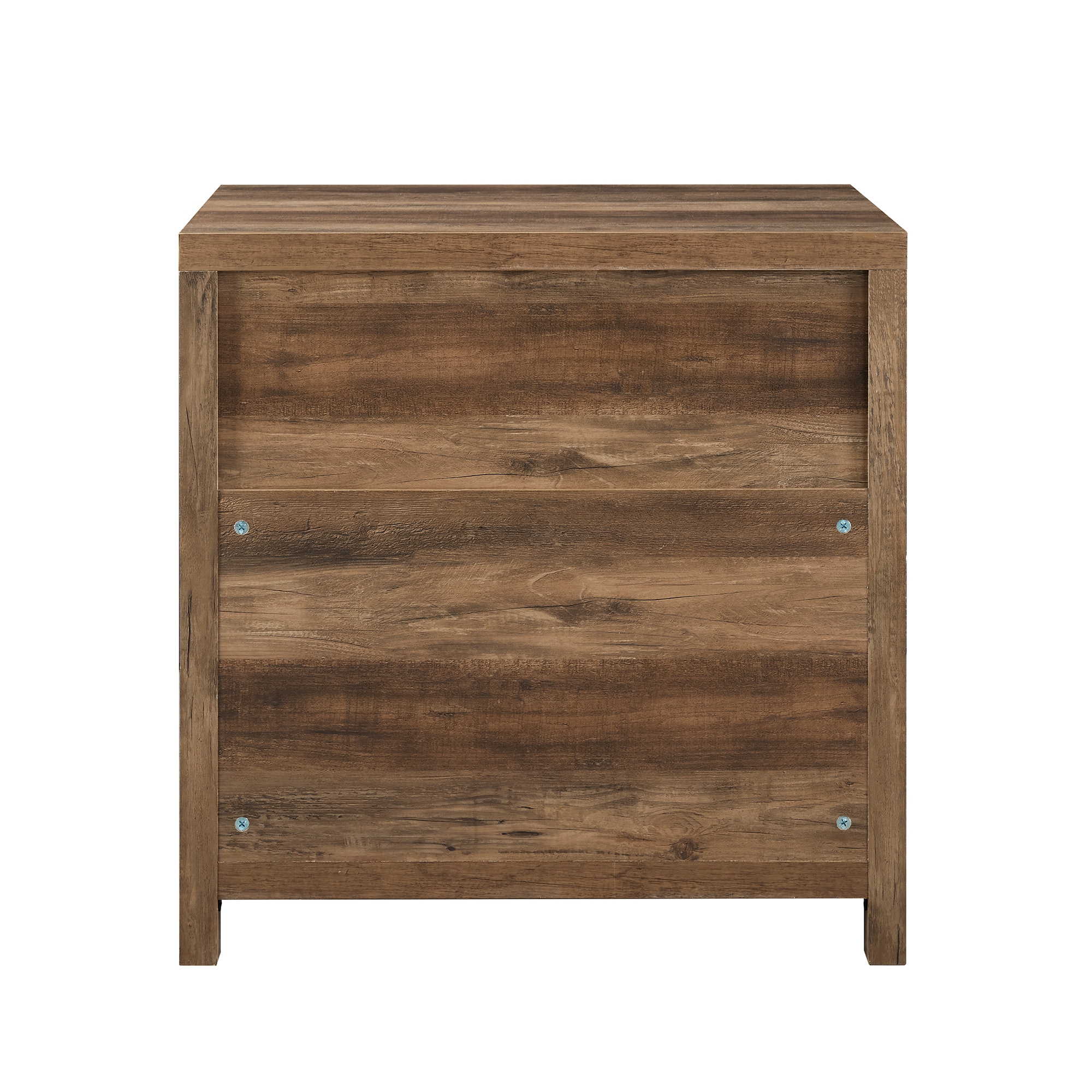 Modern Farmhouse 2-Drawer Filing Cabinet with Metal Accents – Rustic Oak - Image 3