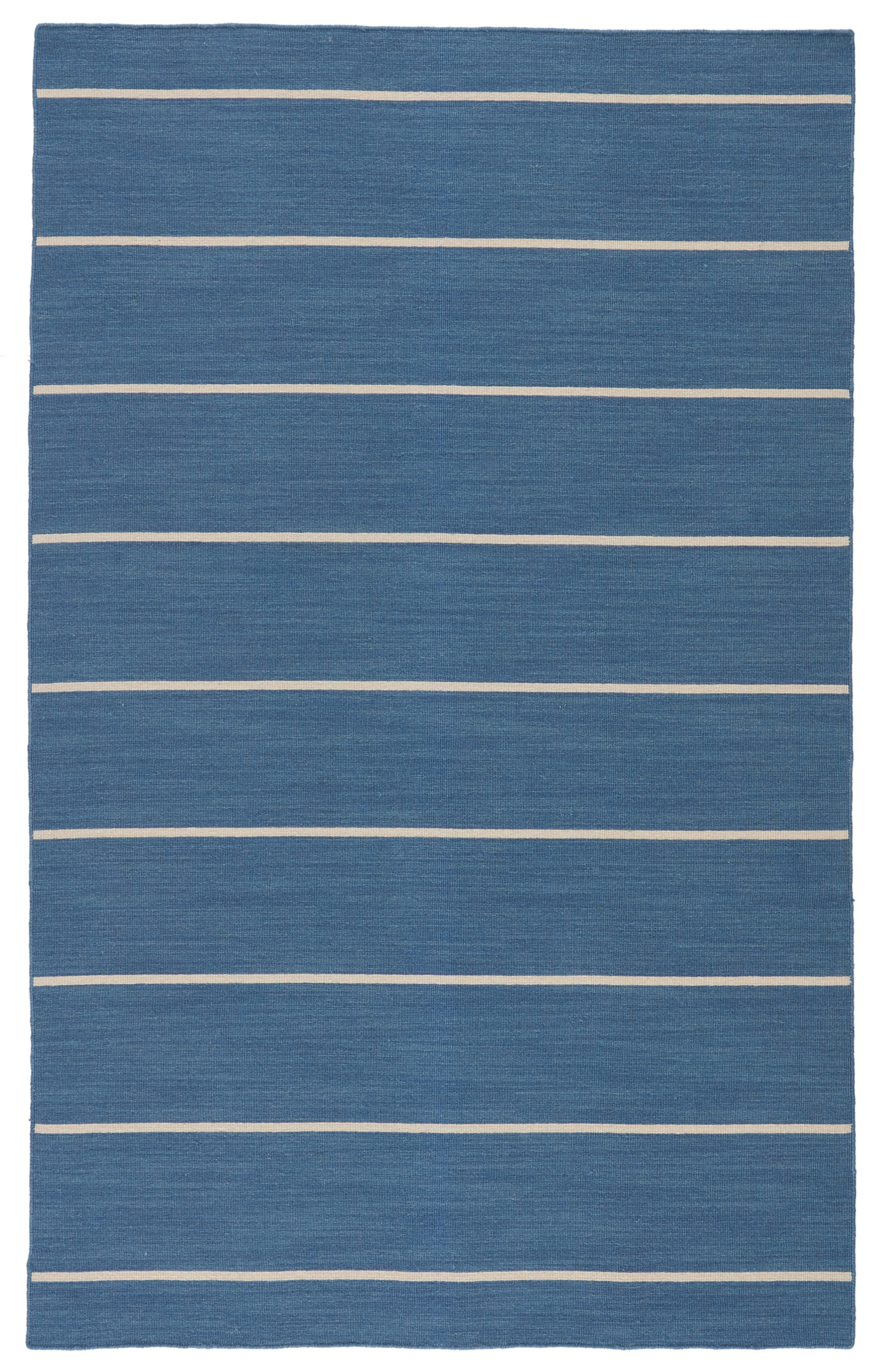 Cape Cod Handmade Stripe Blue/ Cream Area Rug (5' X 8') - Image 0