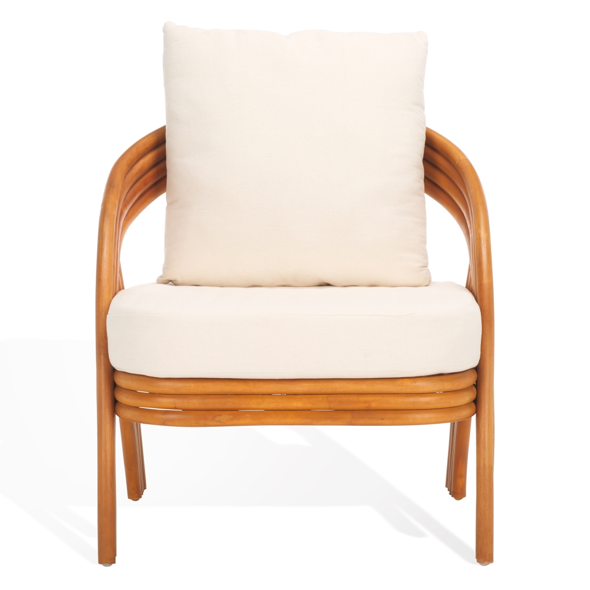 Demarco Rattan Accent Chair  - Natural / White - Safavieh - Image 0