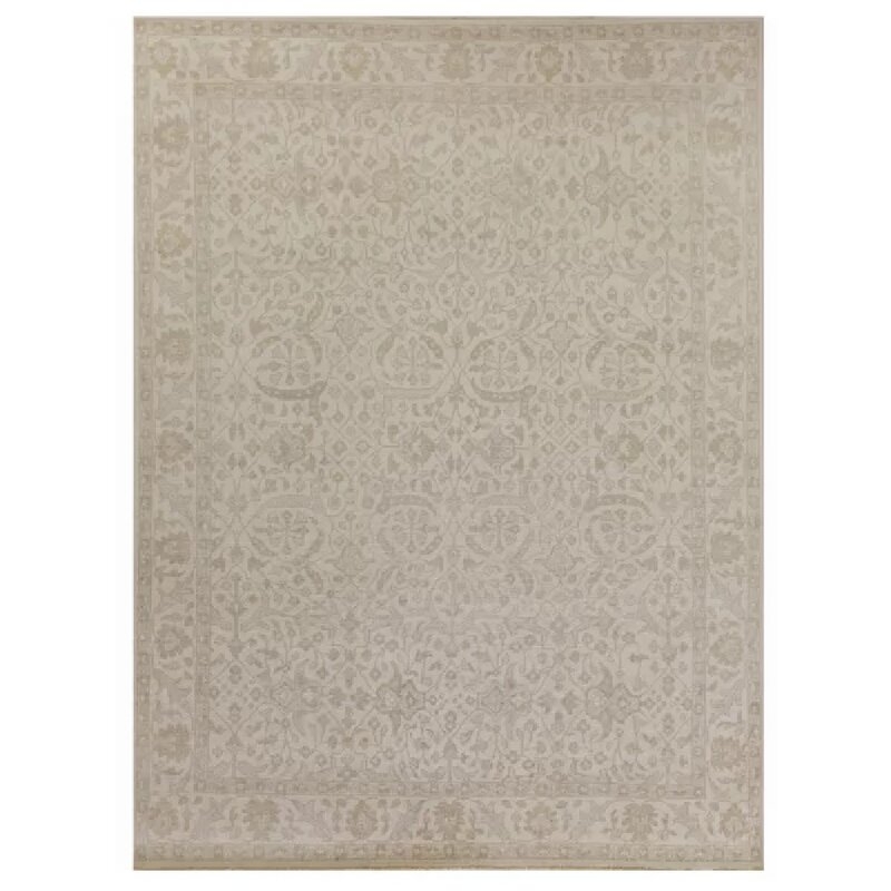 EXQUISITE RUGS Restoration Oriental Hand-Knotted Wool Beige/Ivory/Gray Area Rug - Image 0