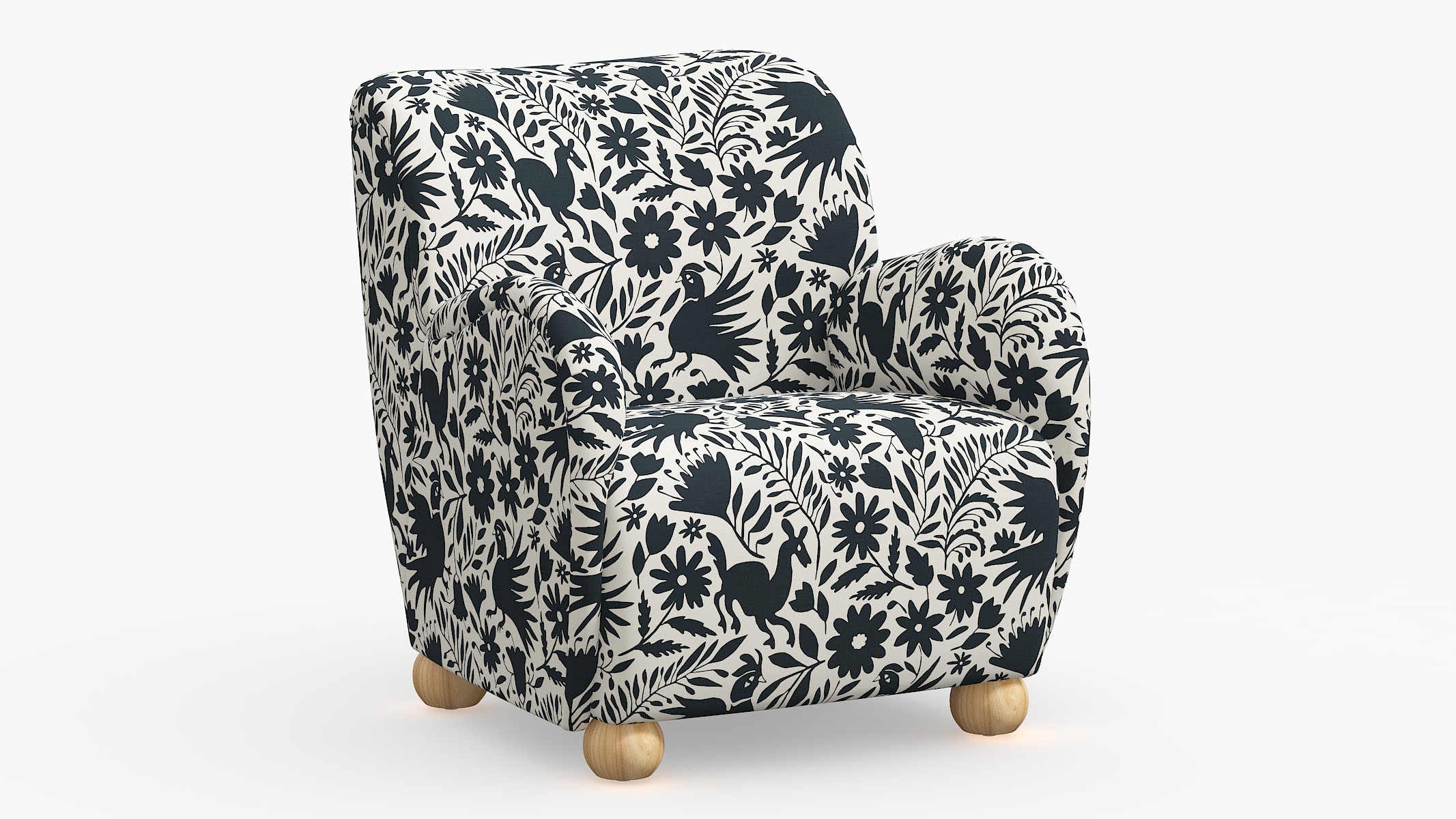 Bun Foot Accent Chair, Ink Frida - Image 0