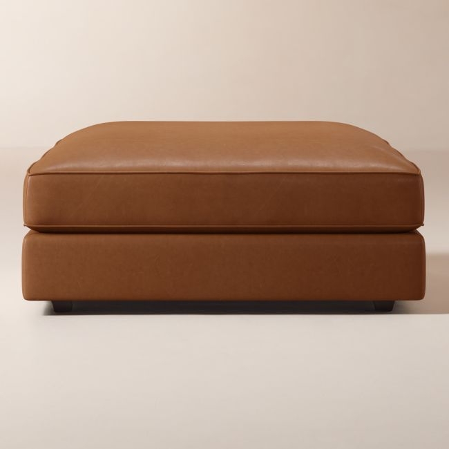 Malea Leather Ottoman - Image 0