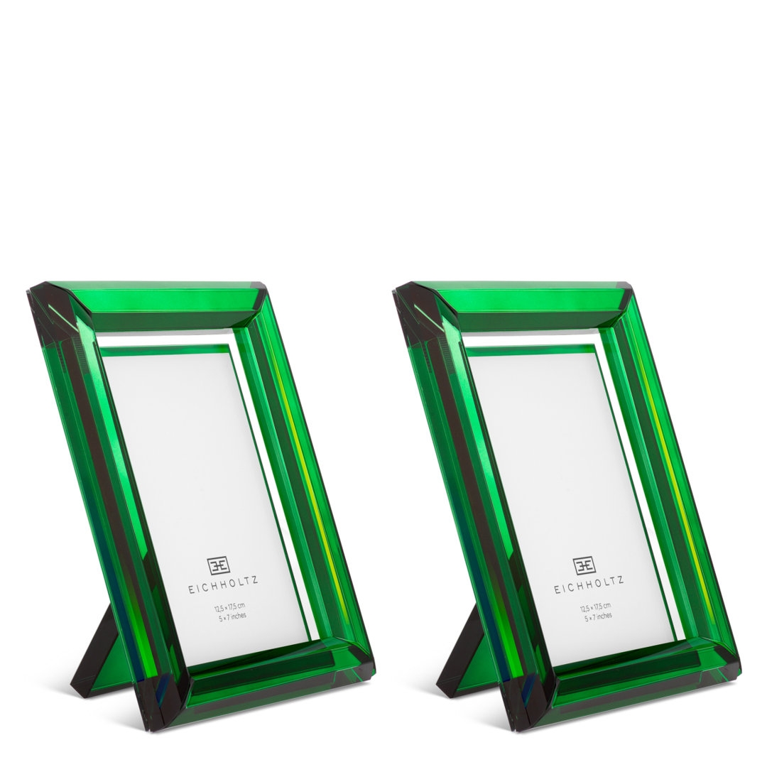 Eichholtz USA Picture Frame Theory S Green Crystal Glass Set Of 2 - Image 0