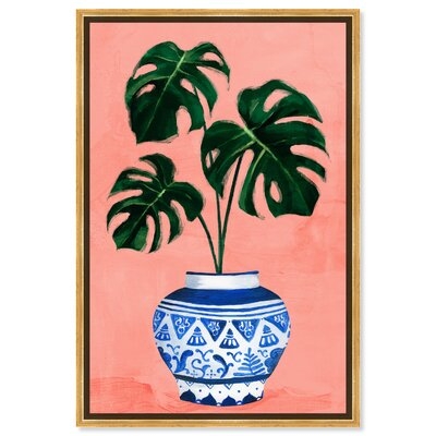 'Floral And Botanical Chinoiserie Monstera Botanicals' Canvas Art - Image 0