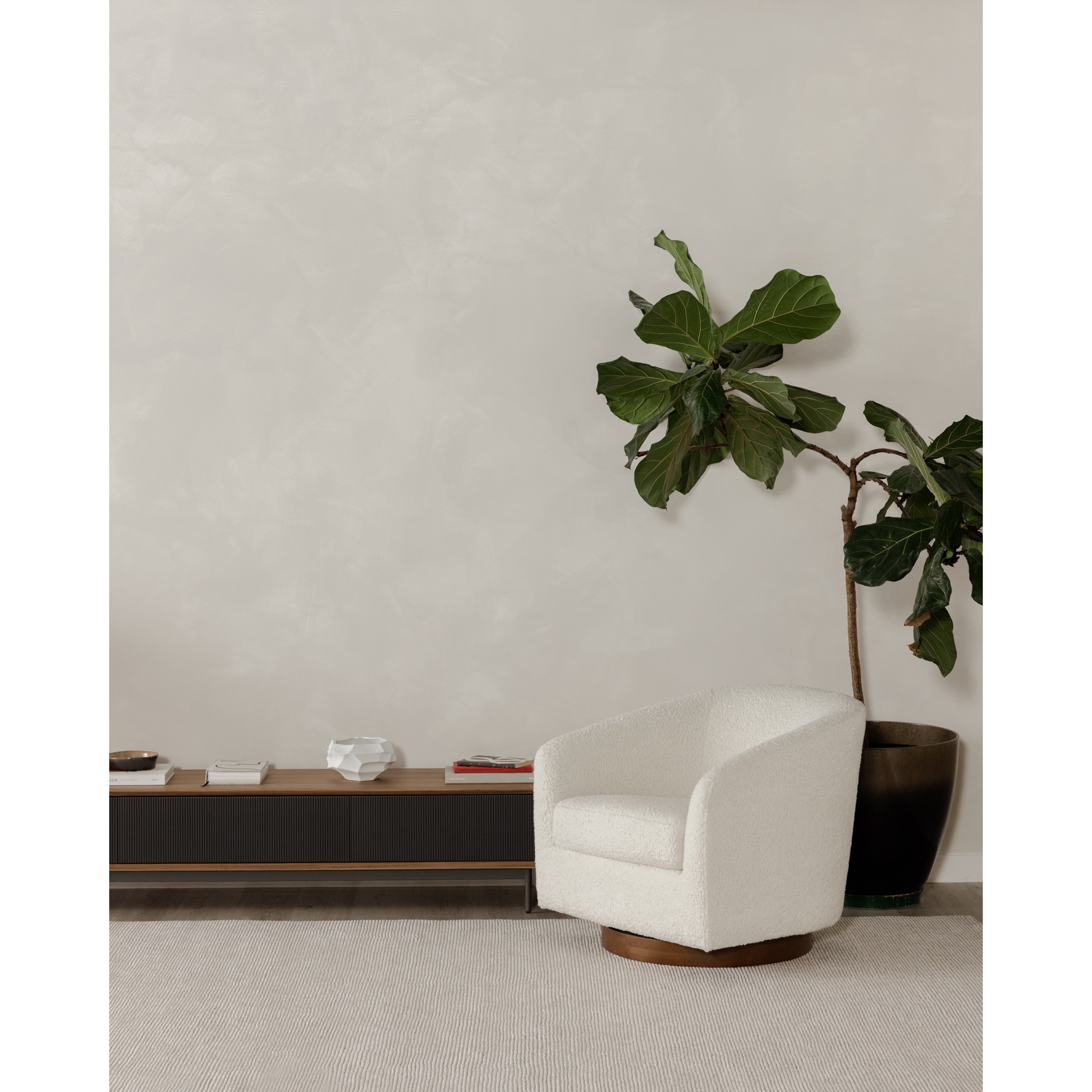 Oscy Swivel Chair Vegan Shearling White - Image 11