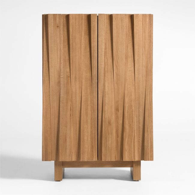 Tower 32" Light Brown Oak Wood Bar Cabinet by Brigette Romanek - Image 0