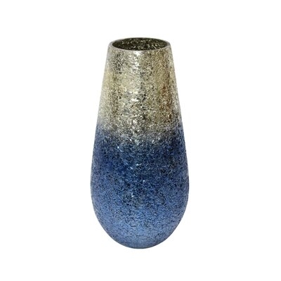 Pelicano Silver/Blue 12" Glass Table Vase - Image 0