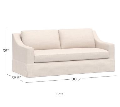 York Slope Arm Slipcovered Sofa 80.5" with Bench Cushion, Down Blend Wrapped Cushions, Performance Everydayvelvet(TM) Buckwheat - Image 5