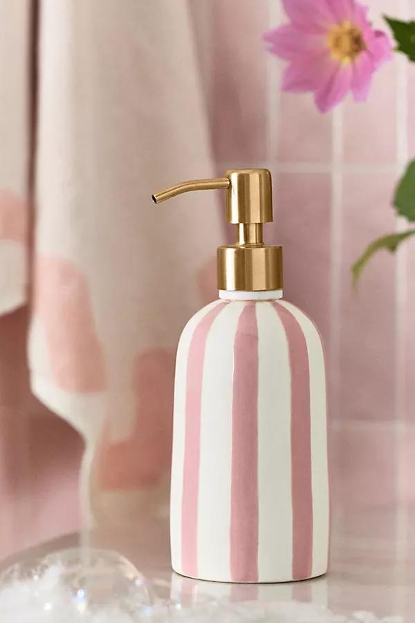 Striped Ceramic Soap Dispenser - Image 0
