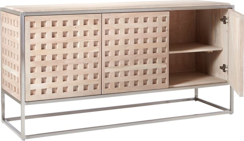 Cut Out Wood and Metal Credenza - Image 4