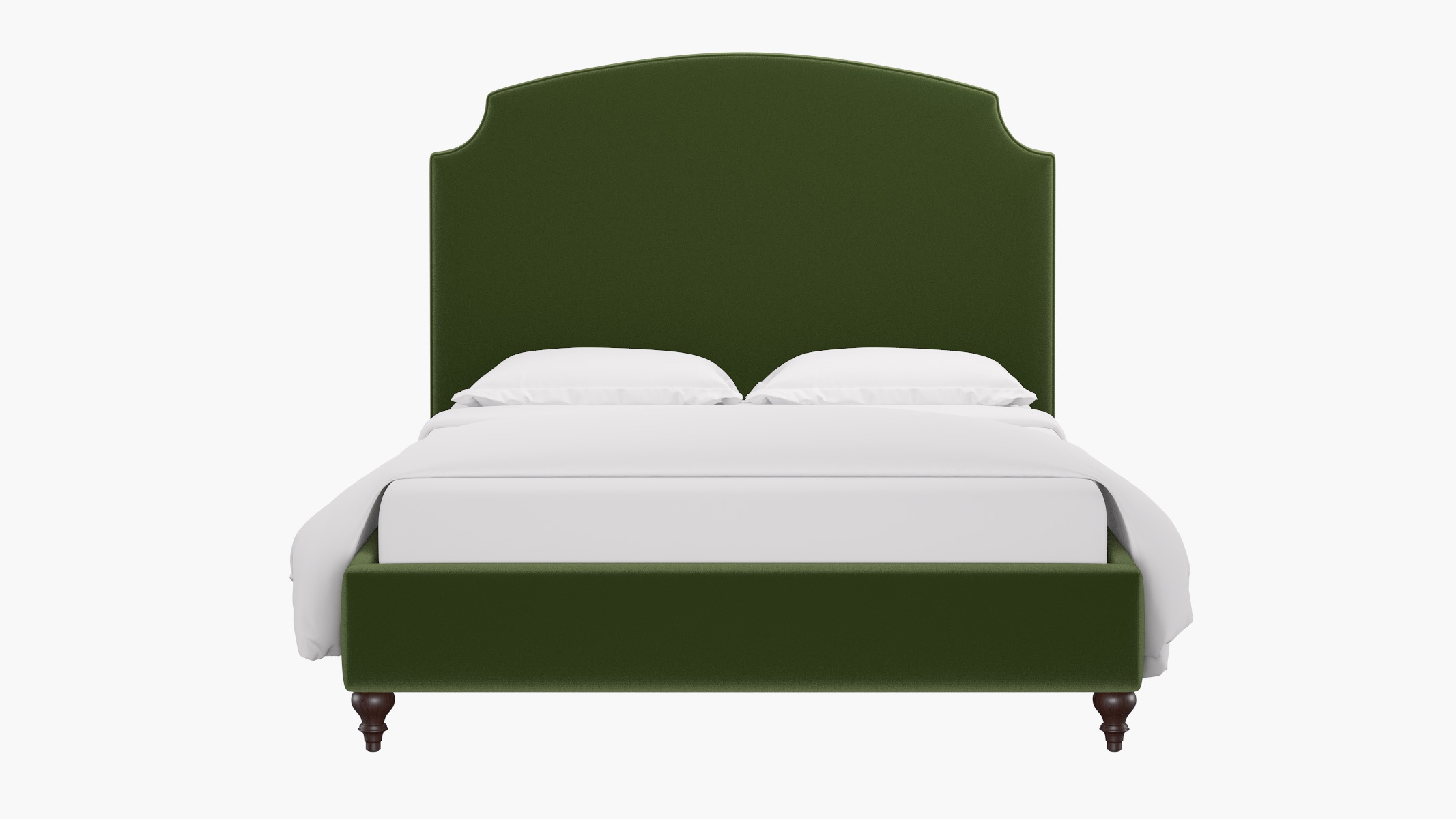 Cove Bed, Essex Performance Velvet, Espresso Decorative Tapered Leg, Queen - Image 0