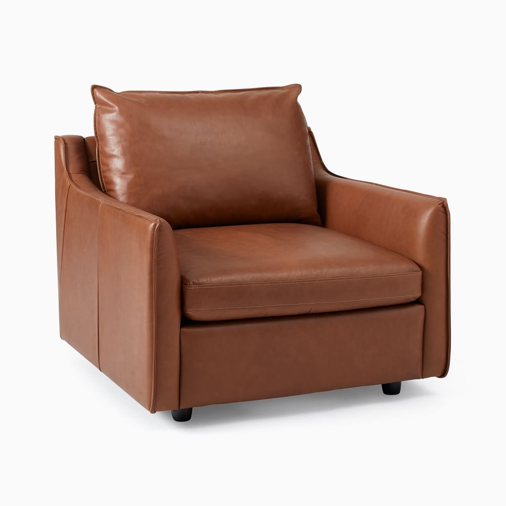 Easton Chair, Down, Saddle Leather, Nut, Concealed Supports - Image 0