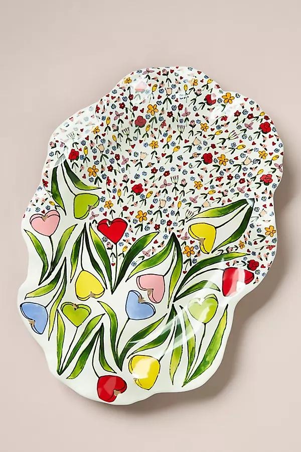 Blooming Hearts Stoneware Platter - Image 0
