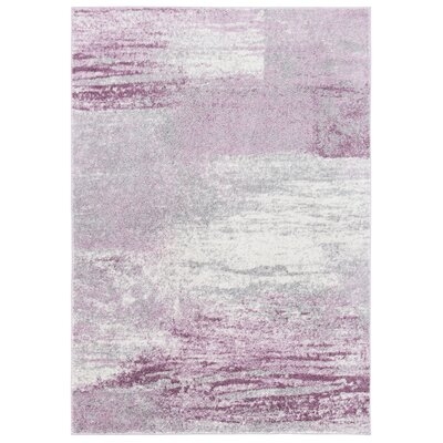 Coleraine Abstract Gray/Purple Area Rug - Image 0