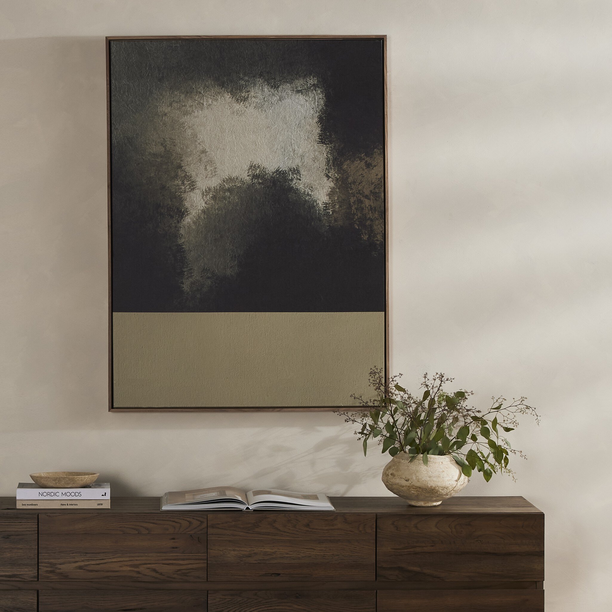 Mountains by Shatha Al Dafai - Rustic Walnut Floater - Image 3