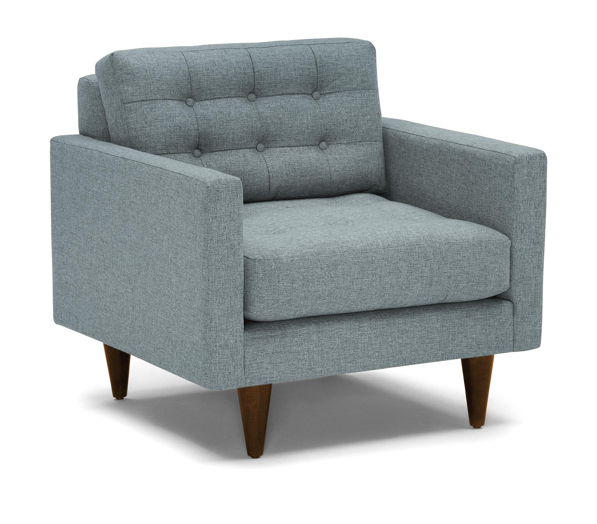 Blue Eliot Mid Century Modern Apartment Chair - Plush Mist - Mocha - Image 1