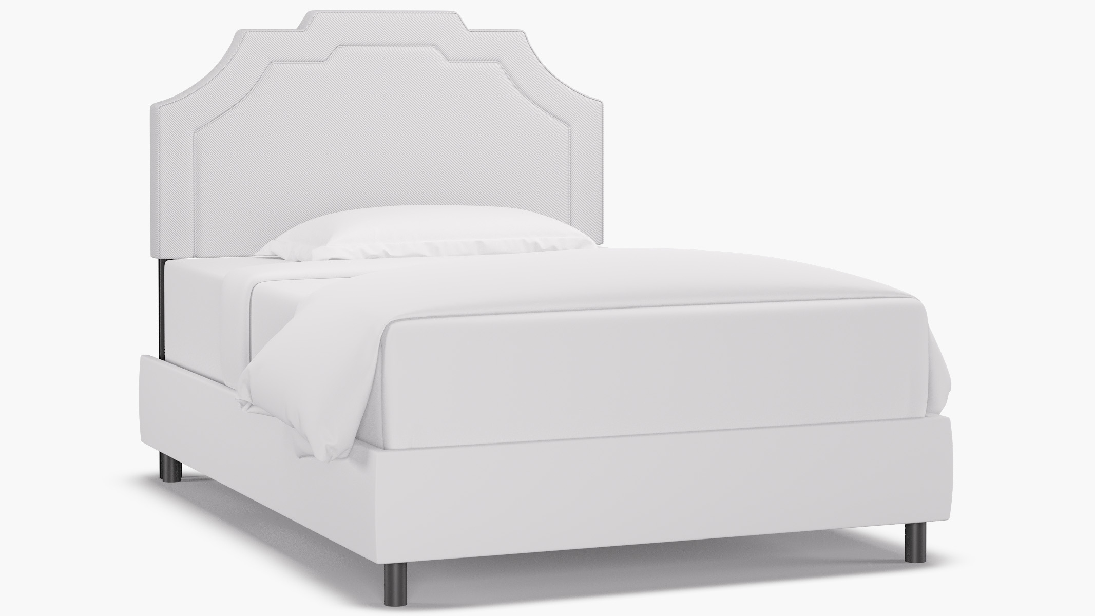 Art Deco Headboard, White Twill, Full - Image 0