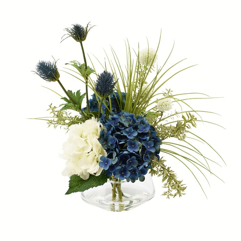 Hydrangeas Floral Arrangement in Vase 19'' H - Image 0
