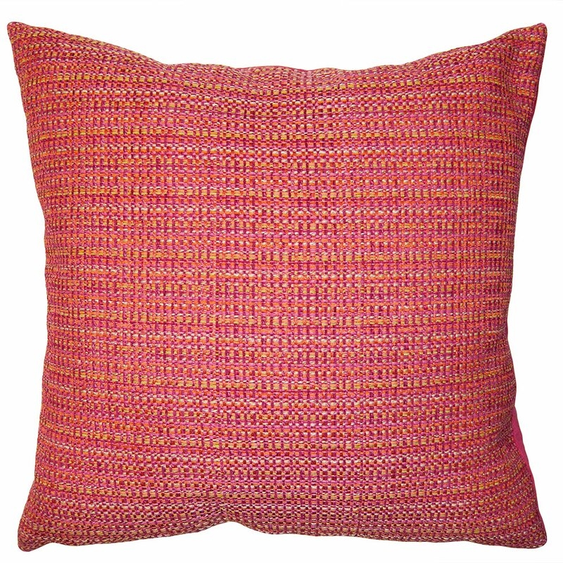 Square Feathers Rainbow Plaid Pillow - Image 0